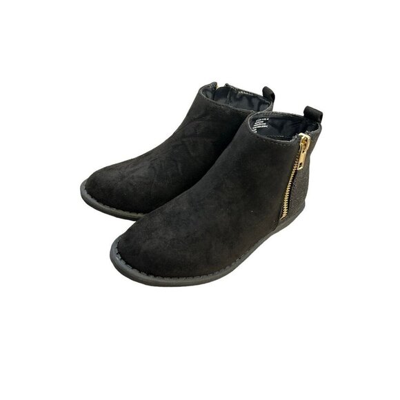 FABKIDS Girl's Glitter Low Cuban Heel Zip-Up Booties DB8 Black Size US: 12 - Picture 3 of 10